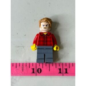 LEGO Minifigure Red Plaid Flannel Shirt Ginger Beard Mustache Gray Legs